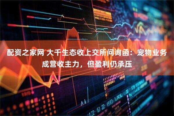 配资之家网 大千生态收上交所问询函：宠物业务成营收主力，但盈利仍承压